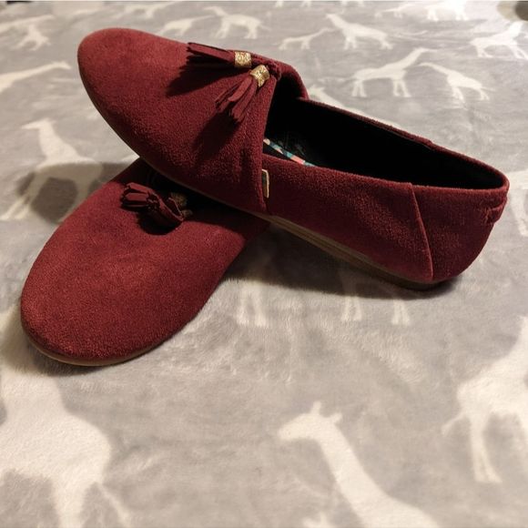 Toms Shoes - TOMS 8.5 Kelli Raisin Suede Slip On Shoe